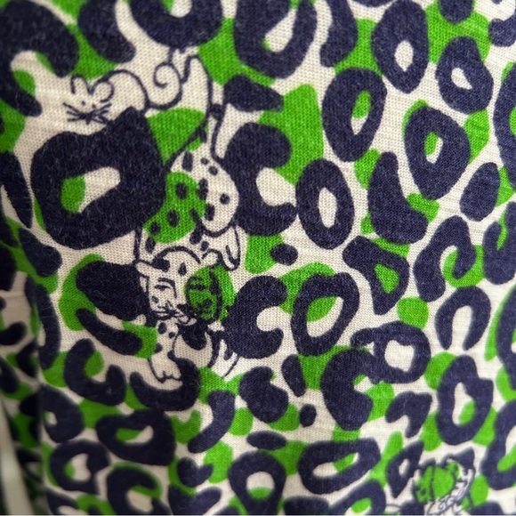 Lilly Pulitzer “Thrill of the Chase” Leopard Print,green,white,navy 3/4 … - Picture 5 of 7